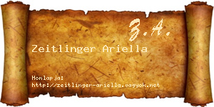 Zeitlinger Ariella névjegykártya